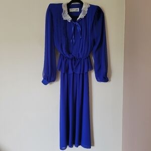 Vintage Wayne Clark 80s Glam Designer Midi Dress Set Balloon Sleeve Avant Garde